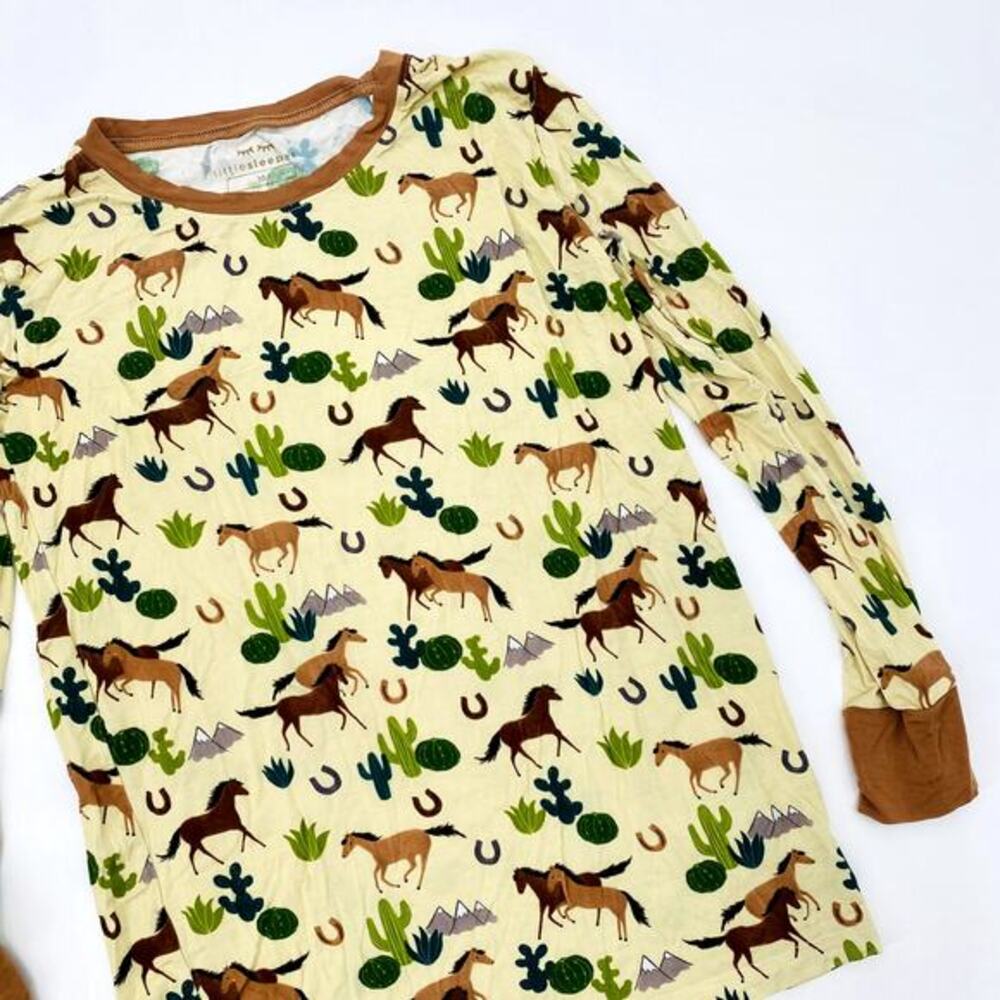 Little Sleepies Western Wild Horses Cowboy Pajama Shirt